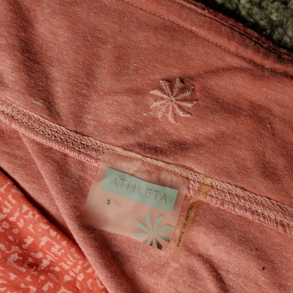 Athleta Crossroads Burnout Skirt Size Small Watermelon Pink Double Layer Ruched - Picture 5 of 16